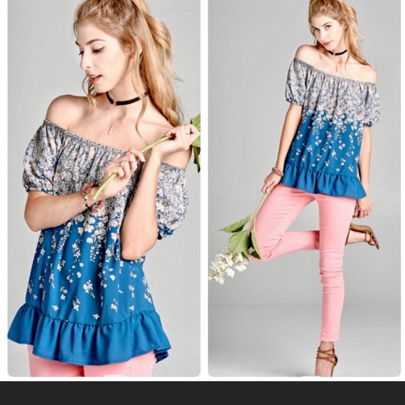 NEW FLORAL OFF SHOULDER TOP!! - Picture 2 of 9